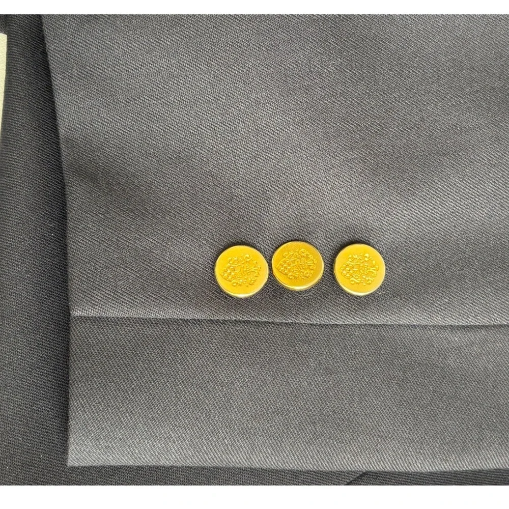 VTG Botany 500 Mens Navy Blue Wool Blazer Sport Coat Gold‎ Buttons 46 Long - Picture 13 of 14